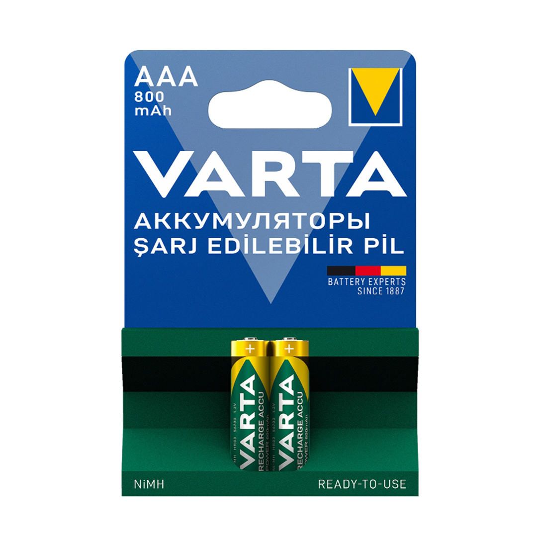 Varta Şarjlı Pil 2'li İnce AAA 800 Mah