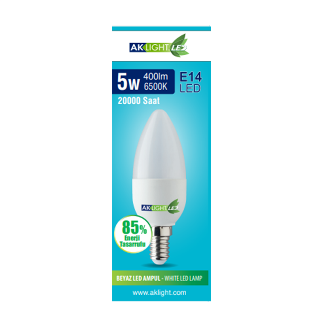 Aklight Led 5W/6500K 400lm E14 Beyaz Işık Ampul