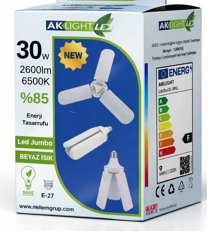Aklight Jumbo Led 30W / 6500K E27 Pervane Ampul