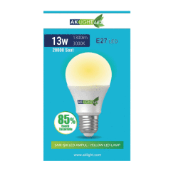 Aklight Led 13W/3000K 1300lm E27 Sarı Ampul