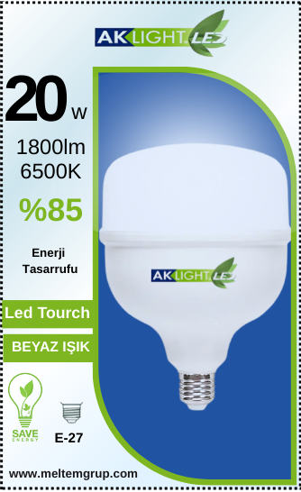 AKLIGHT LED TORCH 20W 6500K BEYAZ IŞIK