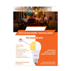 Osram Sinek Kovucu 8W/6500K-2700K 840lm E27 Led Ampul Beyaz - Sarı Işık