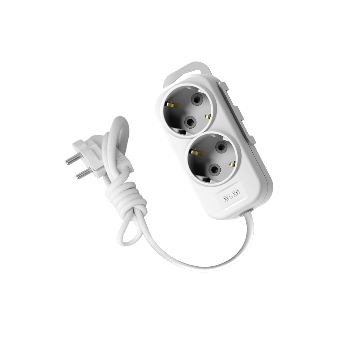 Elbi 2’li Çocuk Korumalı Topraklı Grup Priz 2 Mt