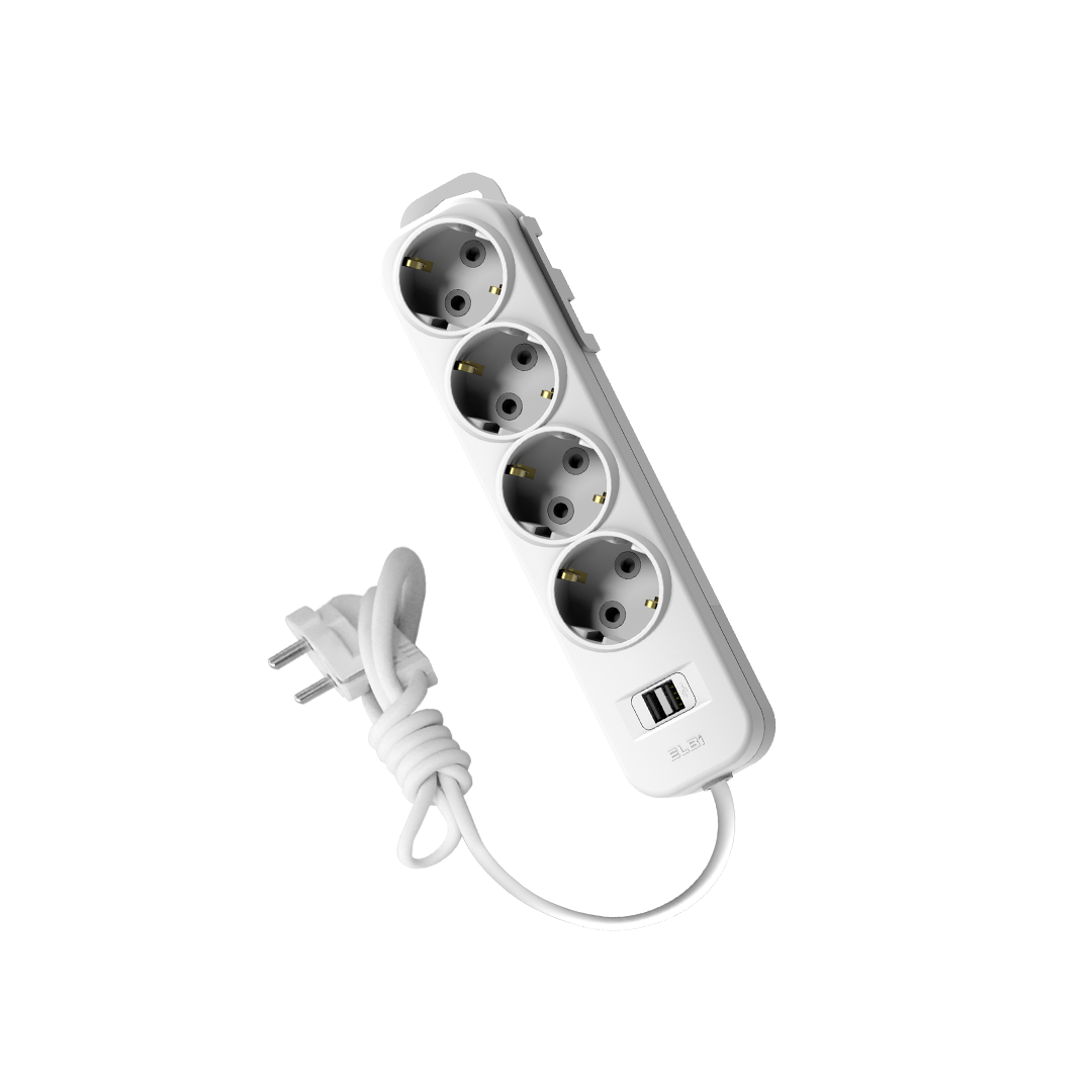 Elbi 4'lü Usb'li Çocuk Korumalı Topraklı Grup Priz 2 Mt